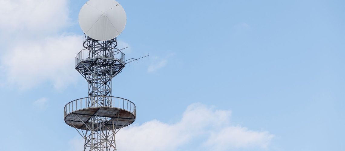 Digital satellite data transmission tower